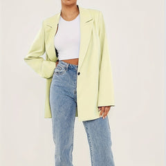  Women's Solid Long Sleeve Workwear Blazer