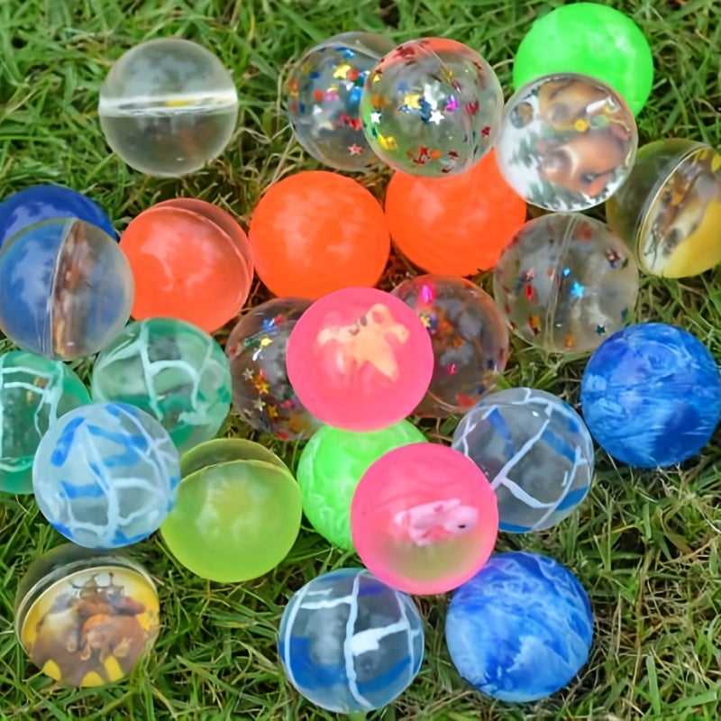 10 Assorted Colorful Bouncy Balls Bulk Mixed Patterns High Bouncing Balls