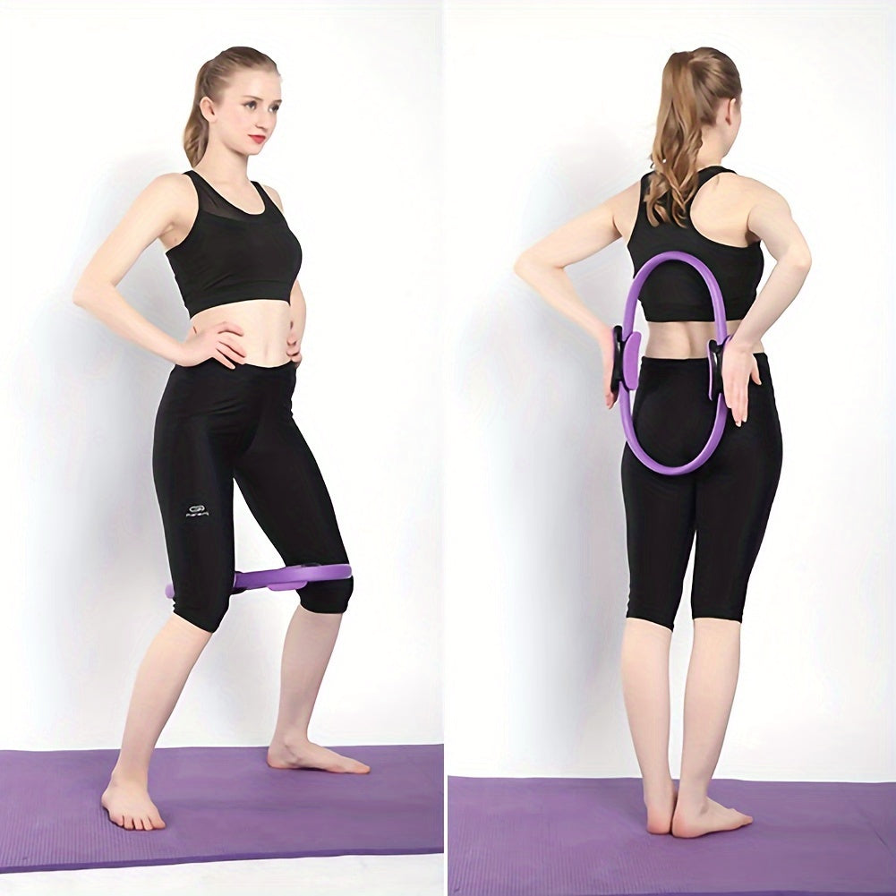 PVC Pilates Yoga Circle With Handles - Polychromatic Yoga Ring for Fitness