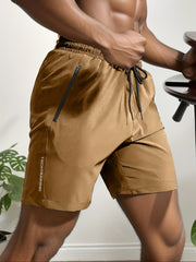 Quick Dry Comfy Men's Casual Zip Pockets Stretch Waist Drawstring Shorts