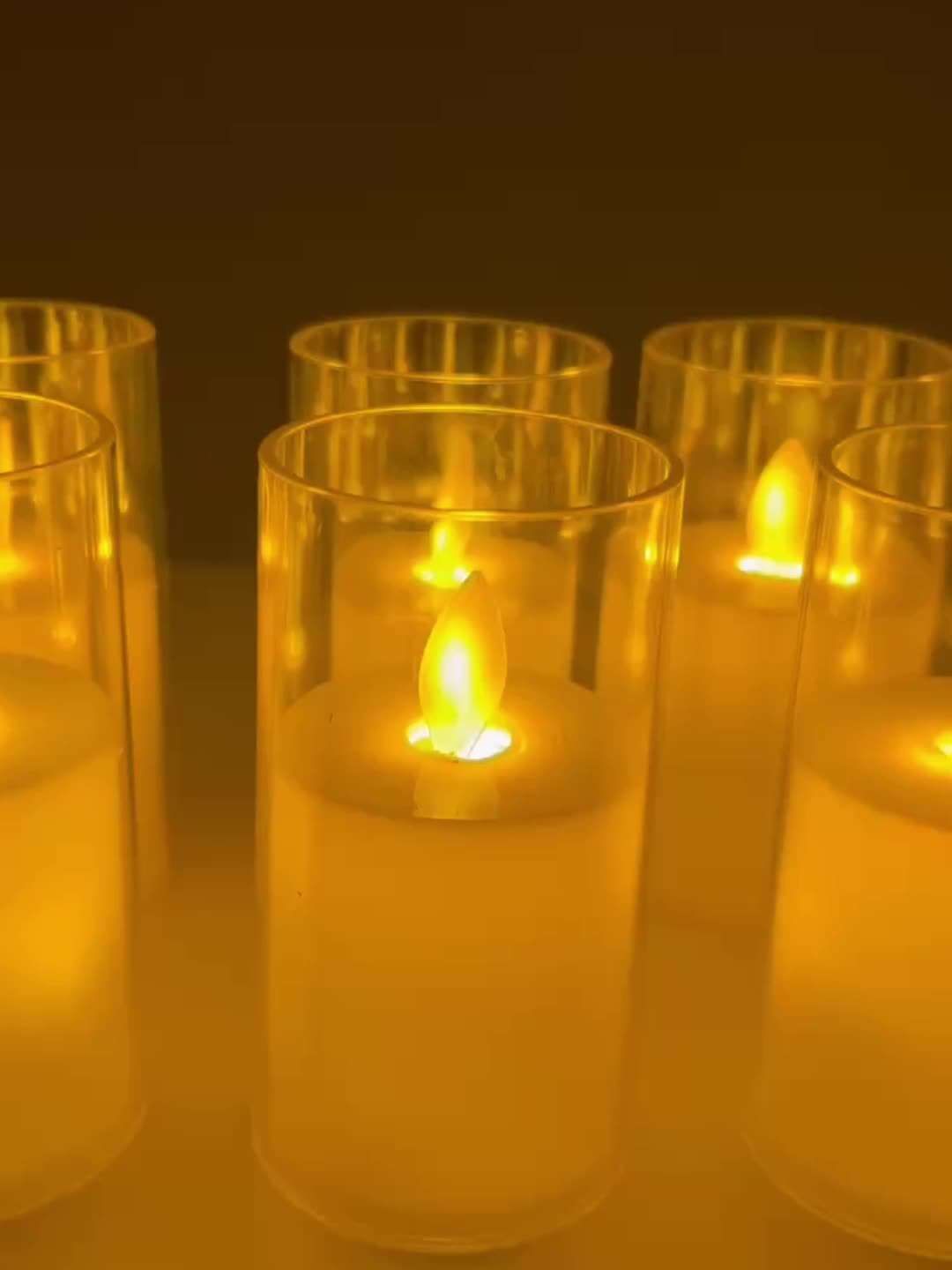 2pcs Electronic Candles Simulated Wick Swaying Party Decoration