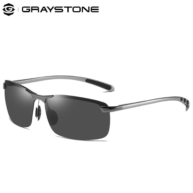 Men's Aluminum Magnesium Half Frame Polarized Sports Sunglasses