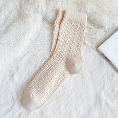 5 Pairs Twist Textured Socks for Women