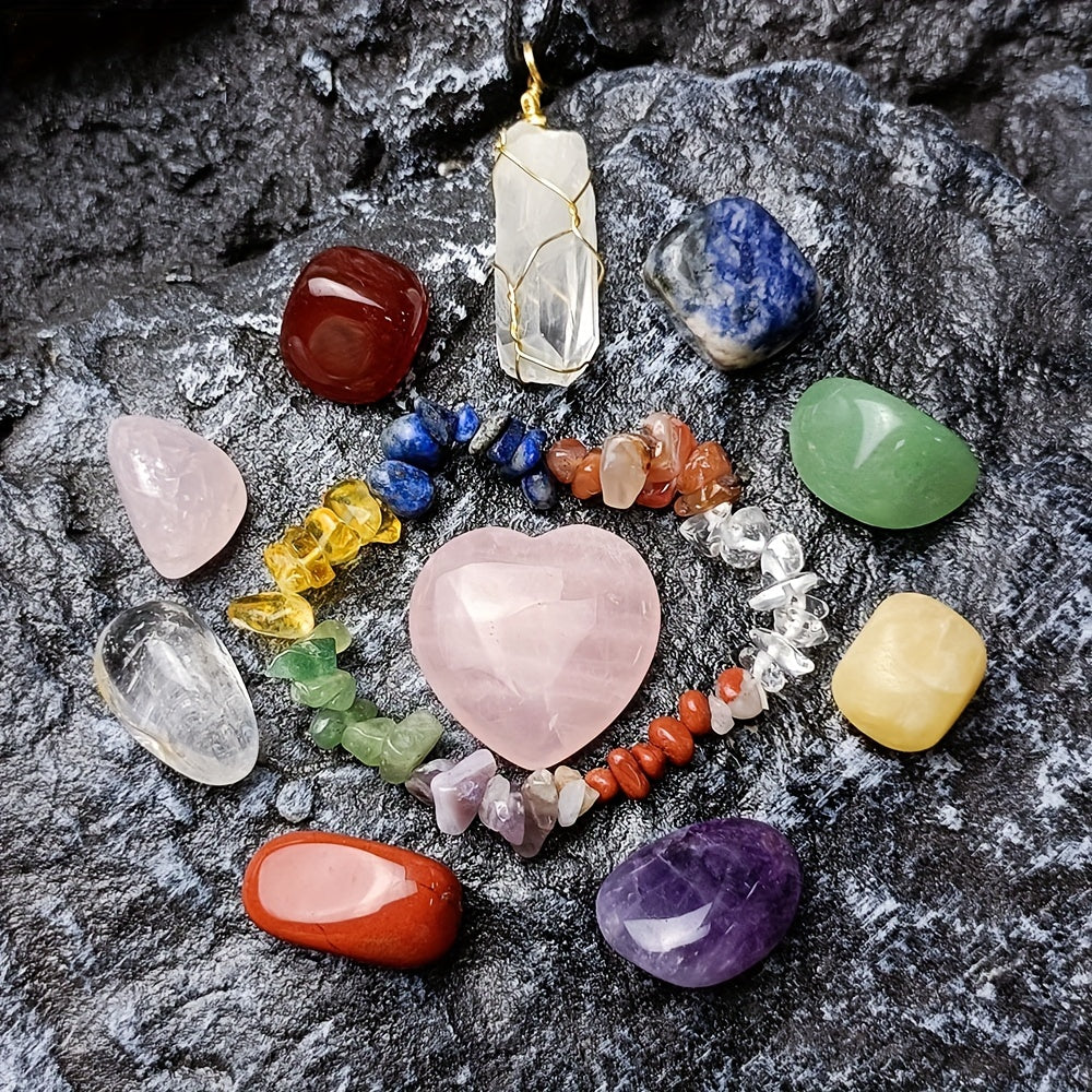 Chakra Crystal Healing Chip Gemstone Bracelet Necklace