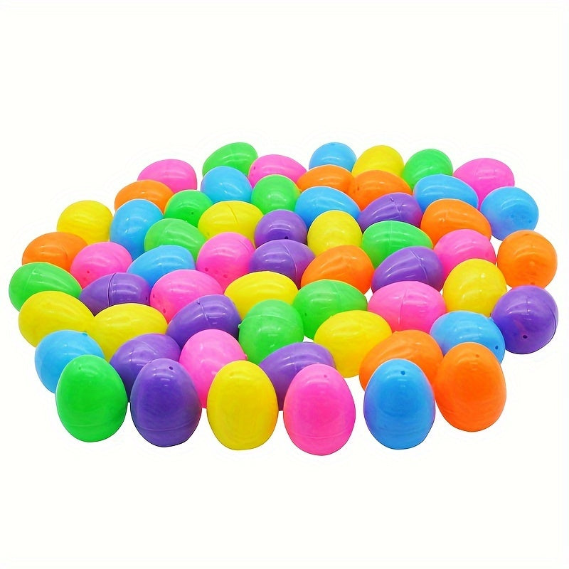 50pc Refillable Easter Egg Hinges Bright Plastic Eggs for Egg Hunts Random