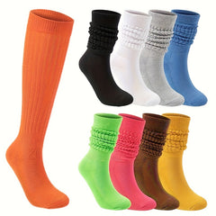 Textured Solid Calf Socks Warm Knee High Women's Stockings