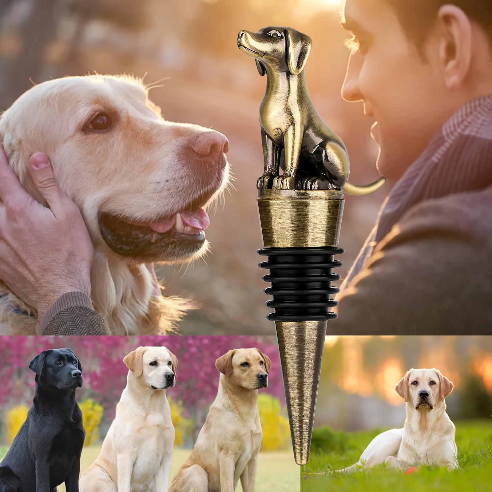 Labrador Retriever Wine Stopper Dog Wine For Men Dog Father Christmas Birthday
