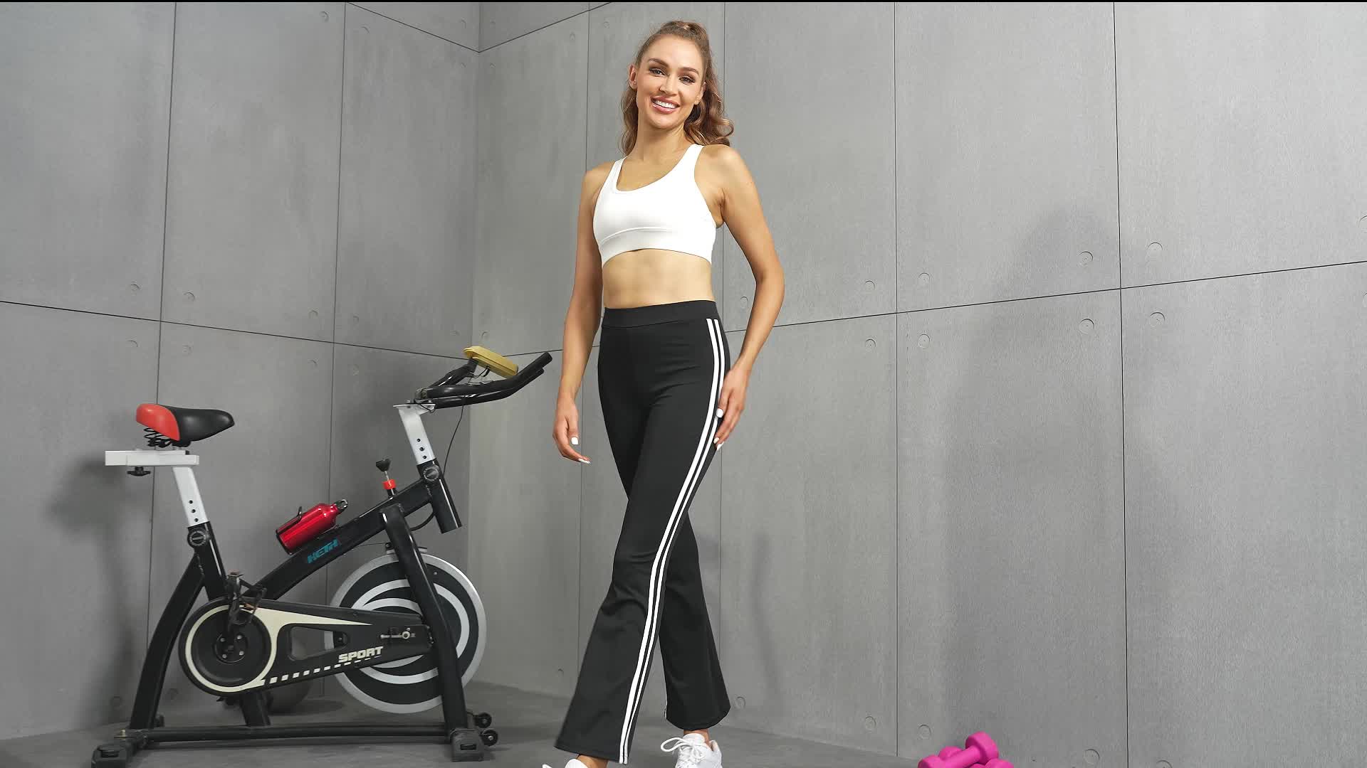 High Waist Striped Yoga Pants for Women Butt Lifting