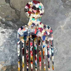 Vintage Floral Acetic Acid Comb for Hair Styling