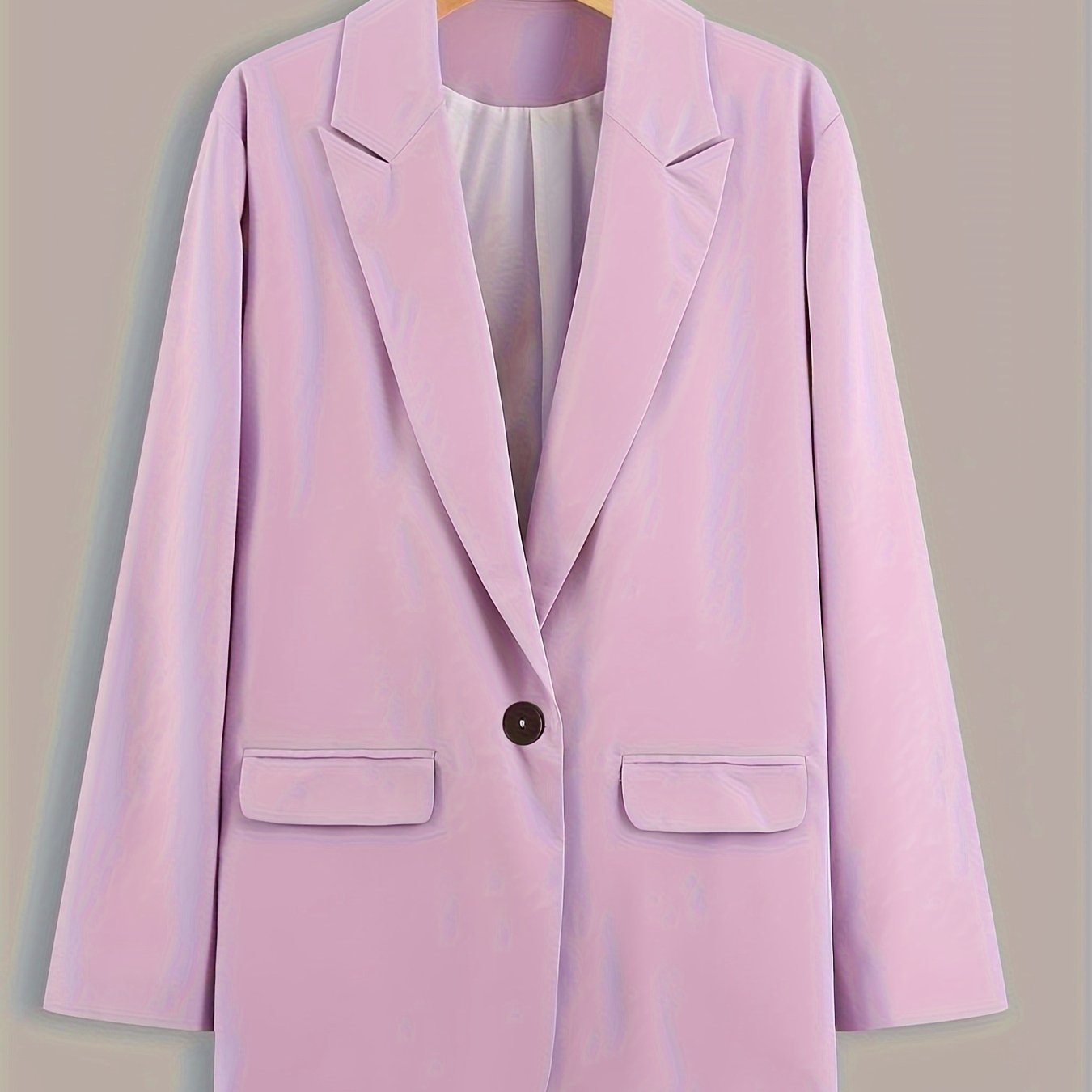 Casual Blazer Women's Plus Solid Long Sleeve Lapel Collar Blazer