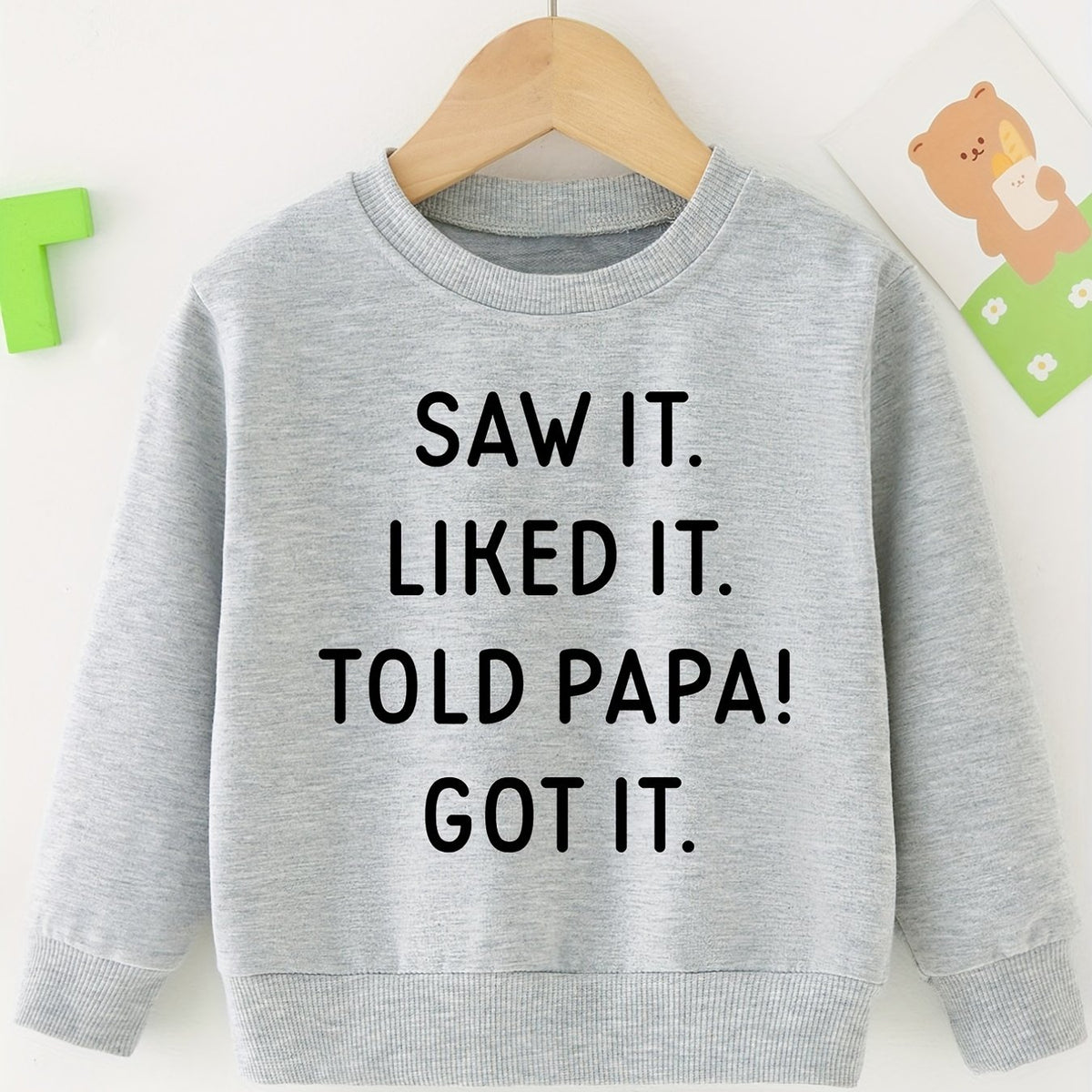 Letter Print Boys Casual Pullover Sweatshirt