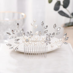 Rhinestone Bridal Hair Comb Alloy Wedding Accessory Hand Wash