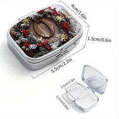 Creative O Printed Square Medicine Box Two Compartment Pill Box