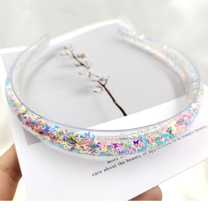 Girls Glitter Sequin Soft Headbands Hair Accessories