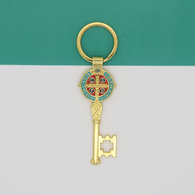 Bohemian Key Shape Keychain Pendant Vintage Silvery Golden Bag Keyring Ornament