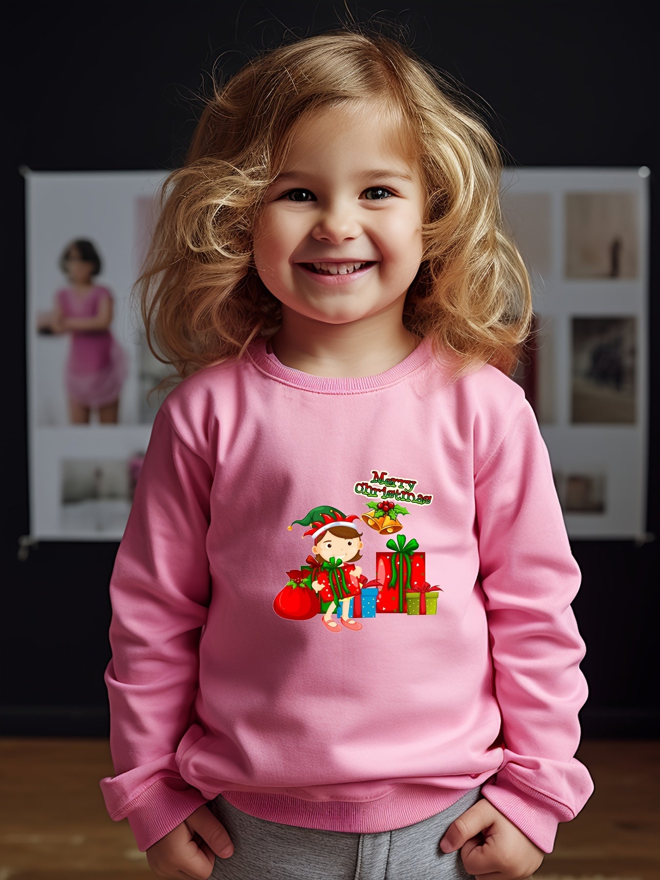 OERYUI Girl Christmas Sweatshirt Crew Neck Long Sleeve Kids