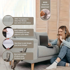 6pcs Cat Scratch Deterrent Tapes Anti Scratching Sticky Tapes