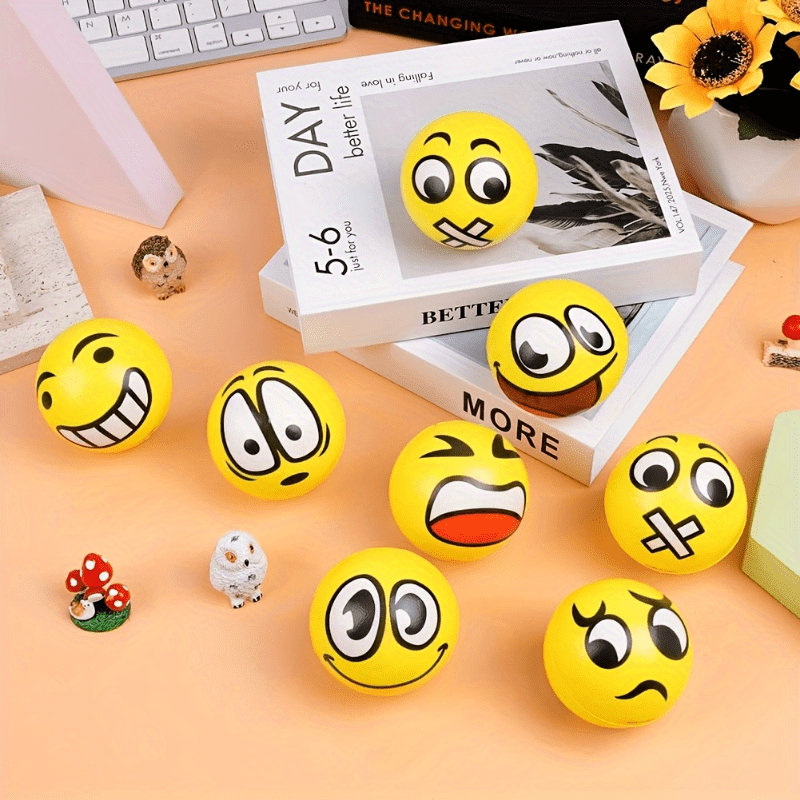12pcs Random Stress Balls Squeeze Fidget Toys Emotions Hand Wrist Exercise Foam