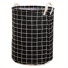 Print Laundry Basket Portable Foldable Home Storage Bag Cotton Linen Hamper