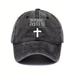 Cross Print Vintage Baseball Cap Sunscreen Sports Hat Washed Distressed Dad Hat
