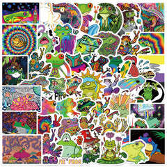 Psychedelic Frog Doodle Stickers Waterproof Decal