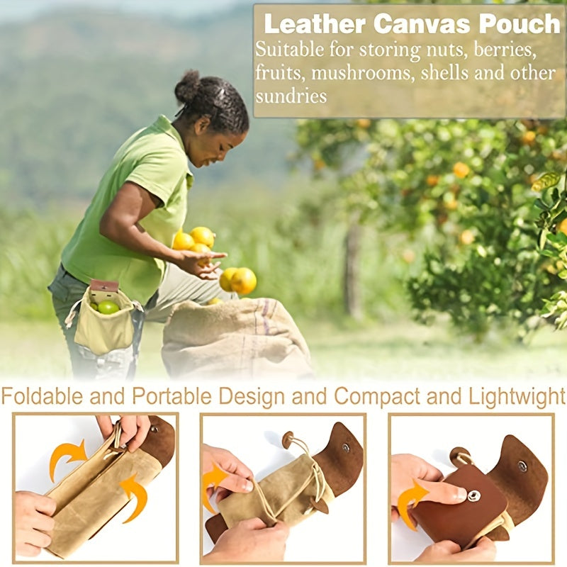 Canvas Foraging Bag for Outdoor Adventures - Ideal for Collecting