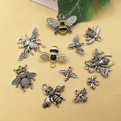 20pcs Antique Silver Bee Shape Charms Pendants for DIY Jewelry Making