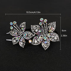 Colorful Rhinestone Flower Hair Claw Clip Retro Non Slip Strong Hold