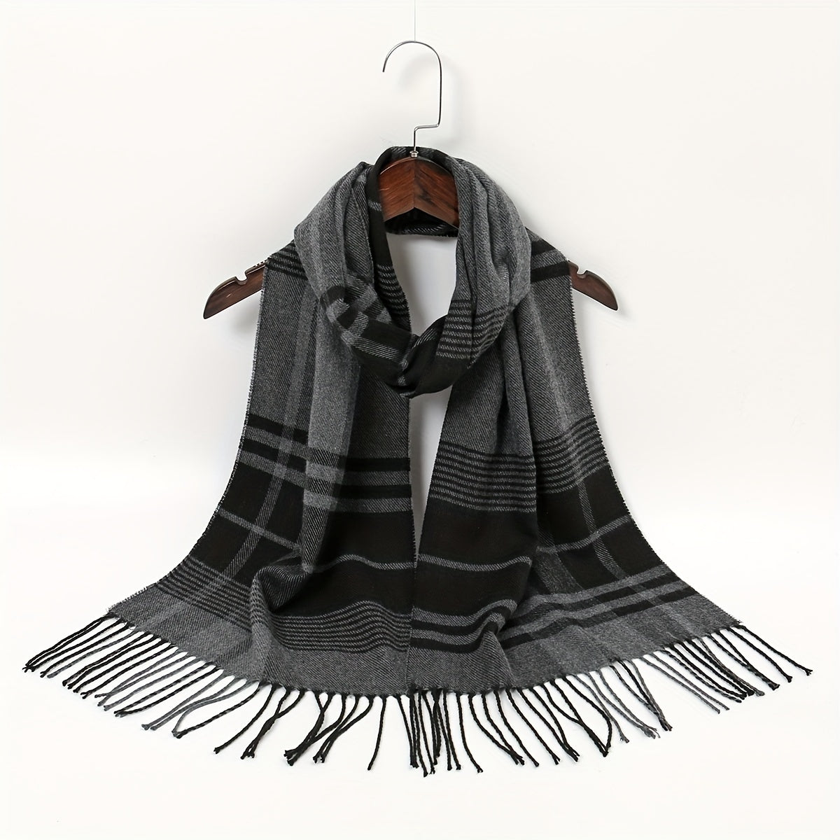 Geometric Plaid Scarf Sunscreen Fringed Shawl