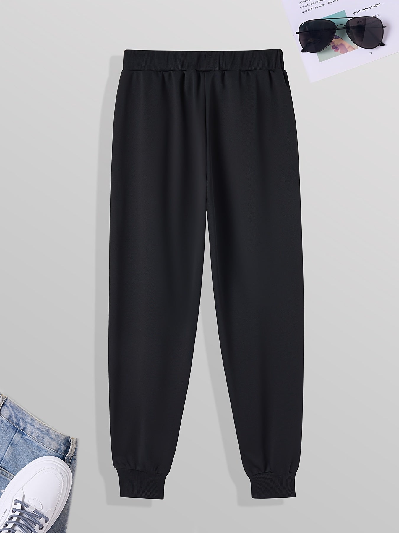 Men's Dragon Print Casual Sweatpants with Drawstring Pocket