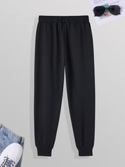 Men's Dragon Print Casual Sweatpants with Drawstring Pocket
