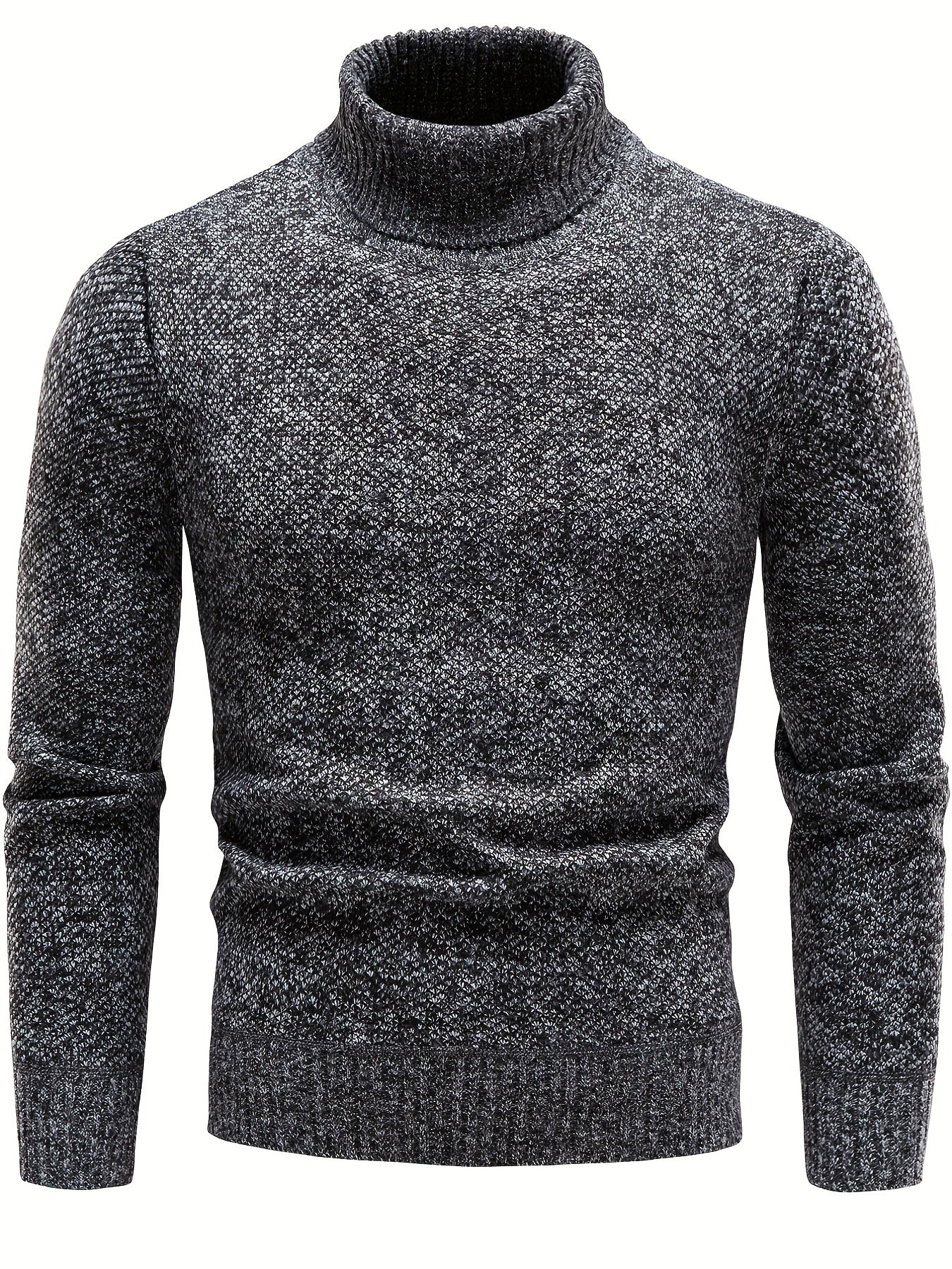 Men's Turtleneck Knit Sweater Slim Fit Pullover for Fall & Winter