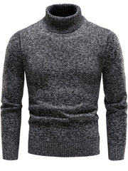 Men's Turtleneck Knit Sweater Slim Fit Pullover for Fall & Winter
