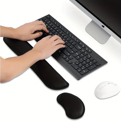 Cleanable PU Leather Keyboard Wrist Rest Pad Memory Foam Support
