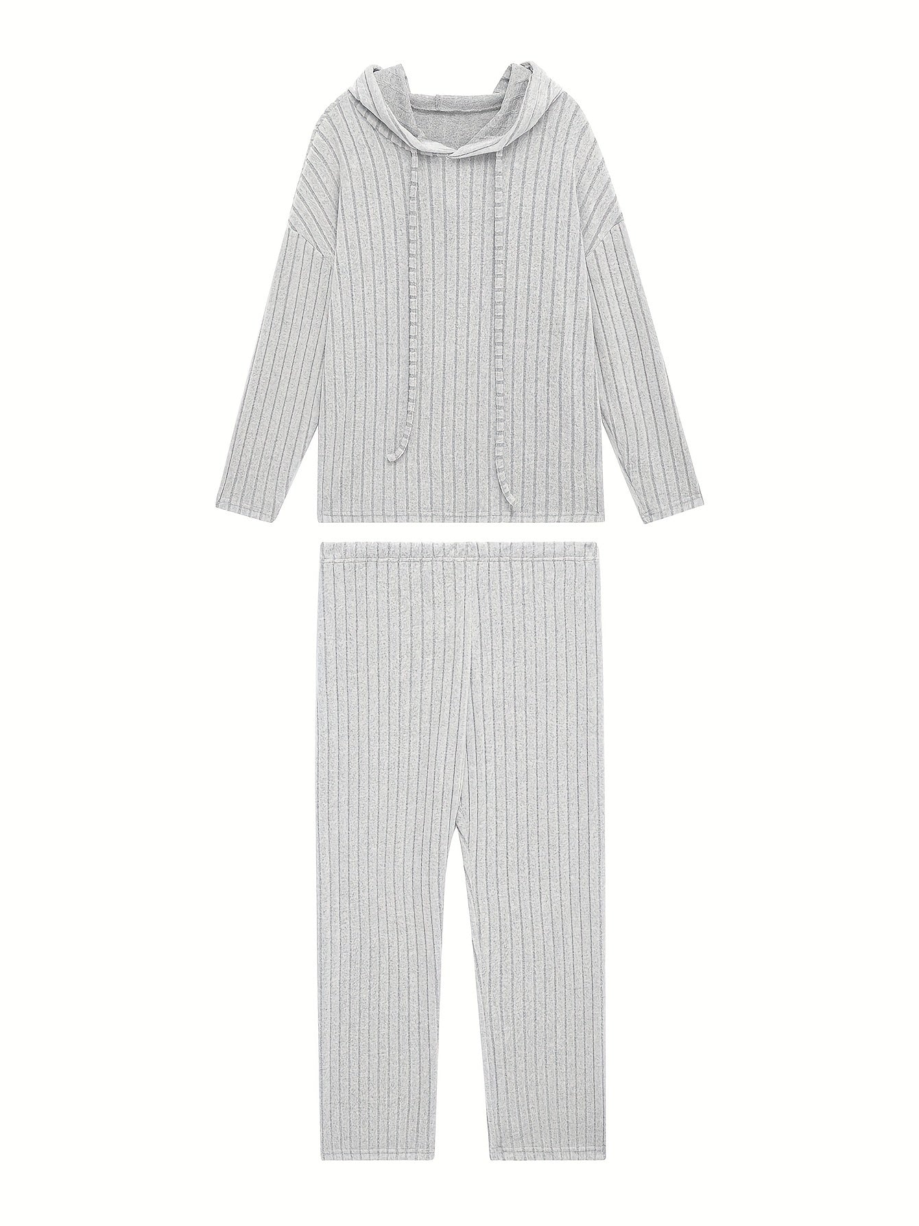  Ribbed Hoodie & Pants 2 Piece Set
