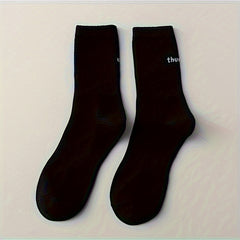 Women's Letter Print Mid Tube Socks