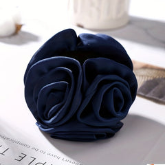 Fabric Flower Hair Claw Ponytail Holder for Women Girls