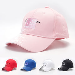 Fox Patch Baseball Cap Solid Embroidery Adjustable Cotton Sun Hat