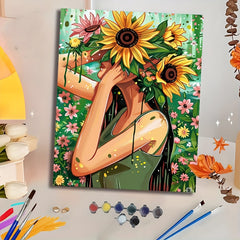 Beginner DIY Painting & Drawing Kit - Flower Girl