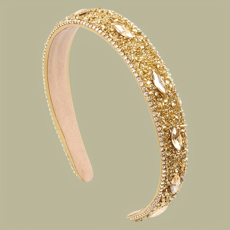 Baroque Rhinestone Headband Glitter Head Hoop Colorful Headdress