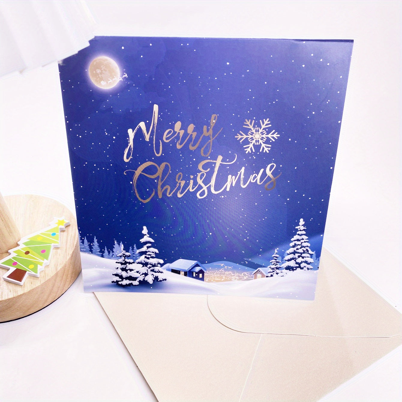 3D Stereo Cartoon Christmas Cards With Envelopes