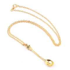 Minimalist Crown Mini Teaspoon Pendant Classic Necklace Vintage Crown Spoon
