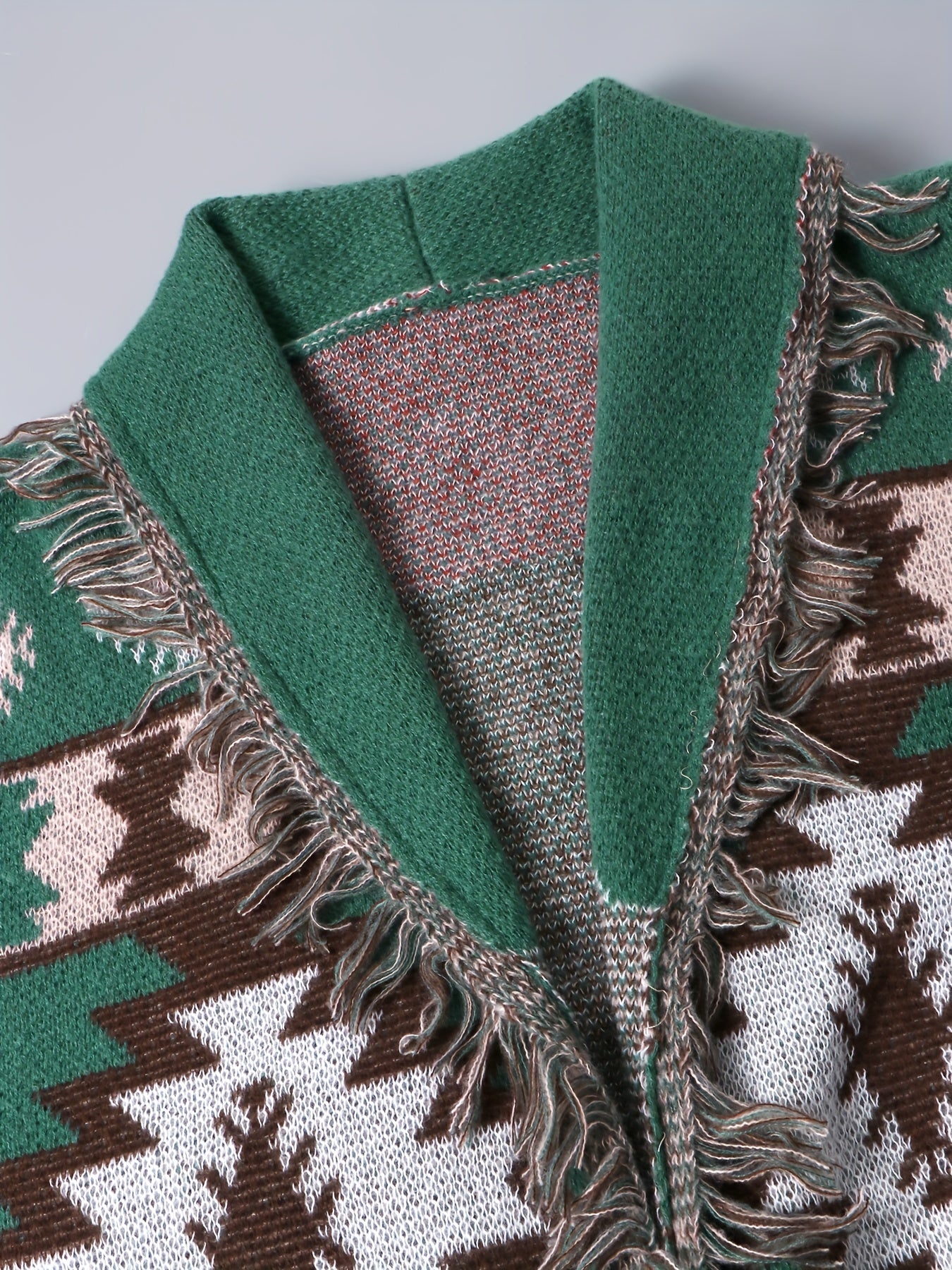  Southwestern Print Long Sleeve Open Front Cardigan