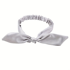 Satin Headband Bowknot Decor Head Hook Stretchy Headdress Silky Hair Band
