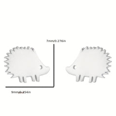 2pcs Men's Stainless Steel Hedgehog Stud Earrings