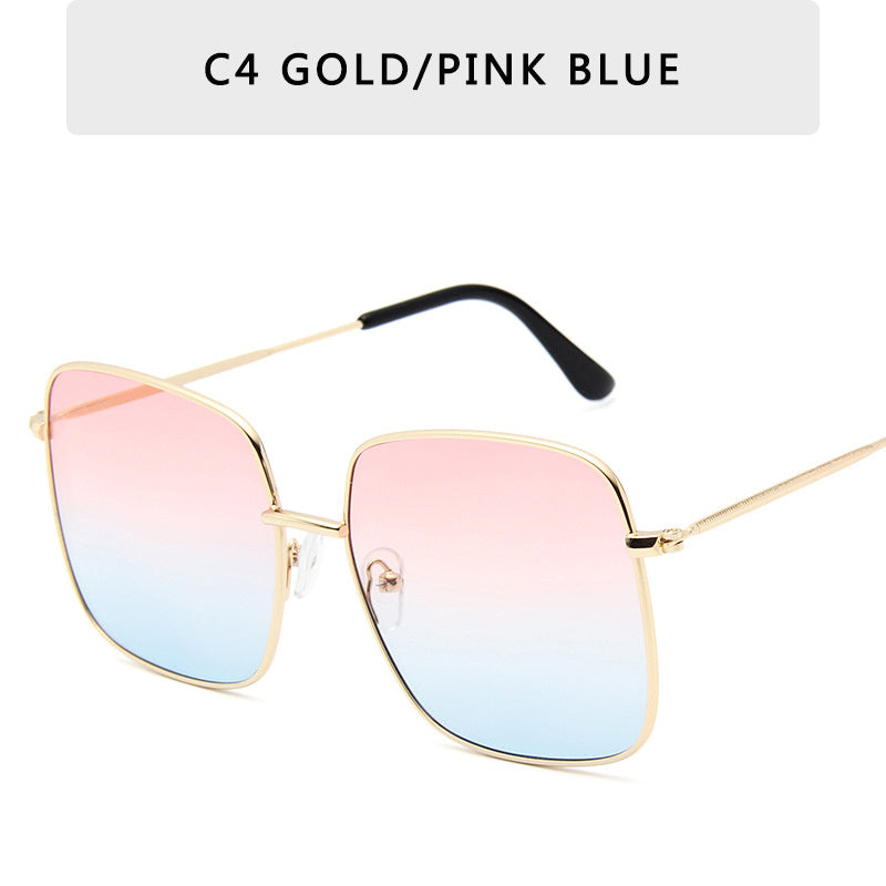 Vintage Oversize Square Sunglasses UV Protection Gradient Lens
