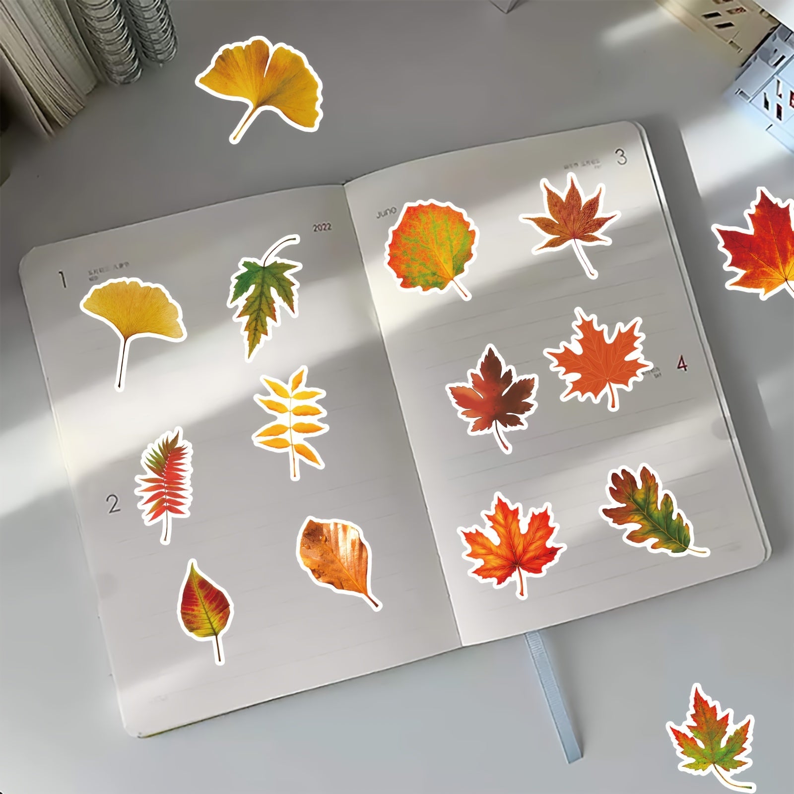50pc Maple Leaves Stickers Adhesive Foam Fall Leaves Thanksgiving Party Decor