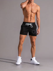 Men's Circle Print Shorts Summer Casual Wear Elastic Waist