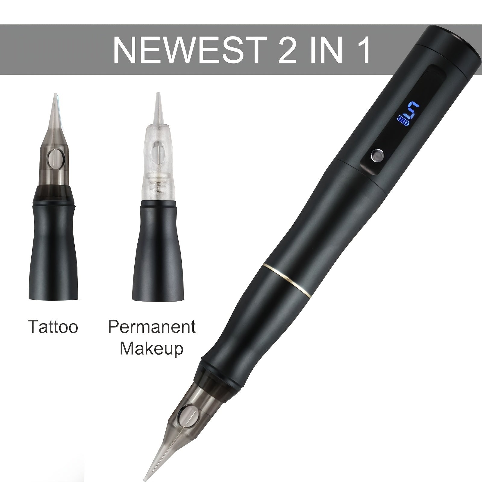 Permanent Makeup Machine with 2 Head and 9mm Spiral Needles