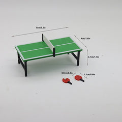 Mini Table Tennis Set Plastic Accessories for Toy House Decoration